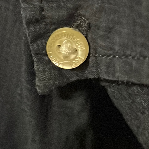 H&M L.O.G.G. 60’s Cotton Poplin Dark Navy Blue Longsleeve Button Dress Shirt - Picture 5 of 6